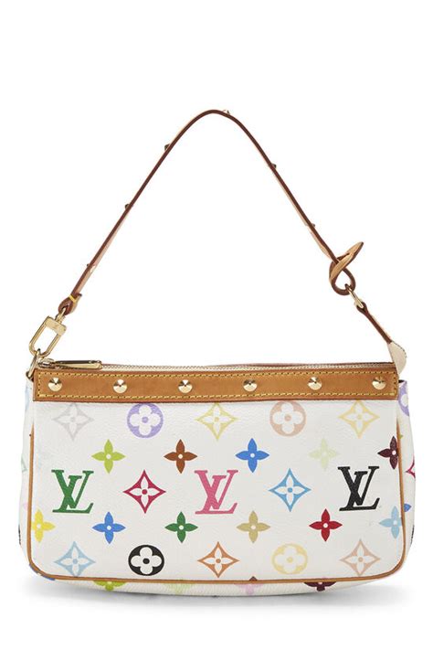 louis vuitton pochette monogram multicolore white|Takashi Murakami x Louis Vuitton White Monogram Multicolore Pochette .